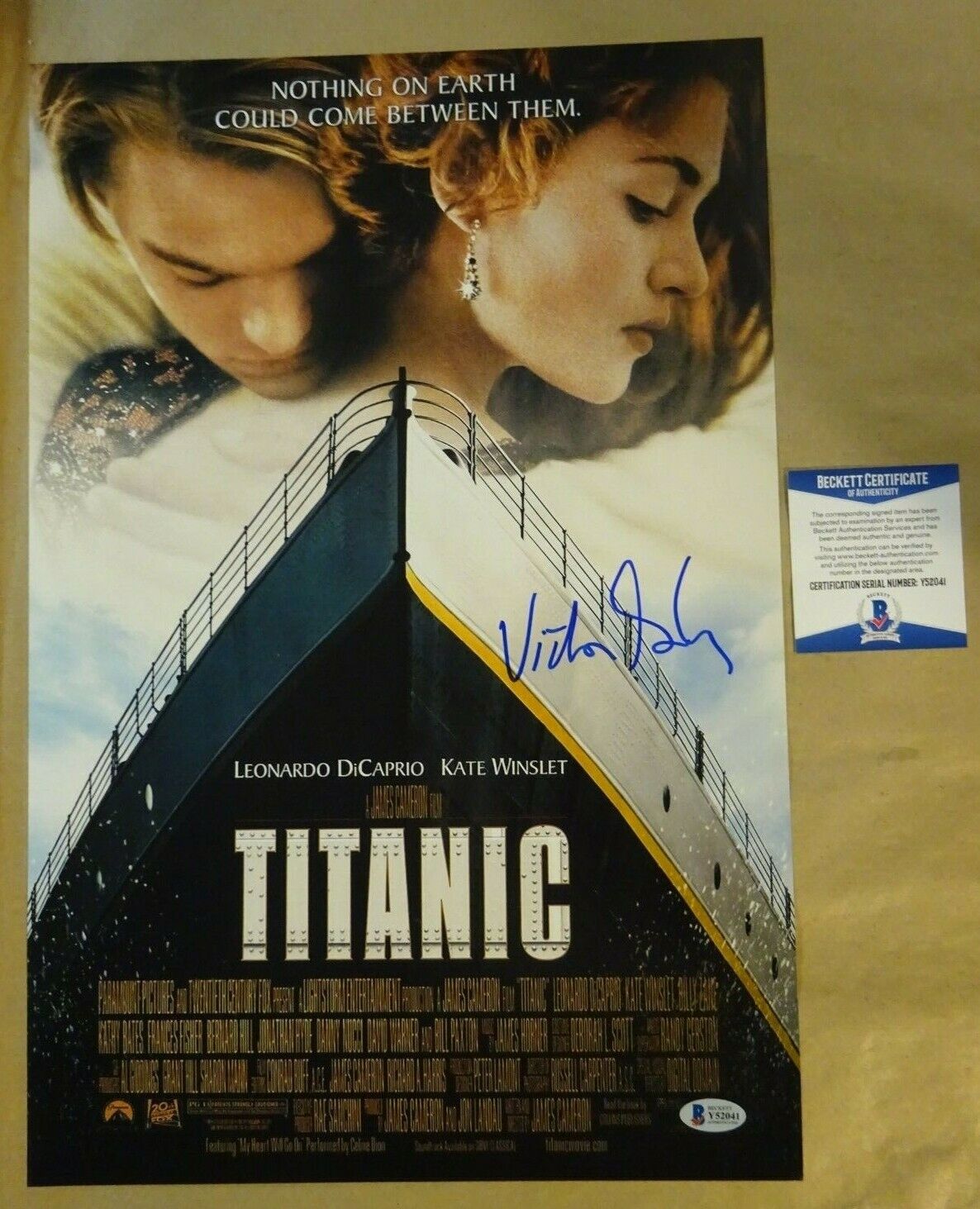 Signed VICTOR GARBER Autographed TITANIC 12x18