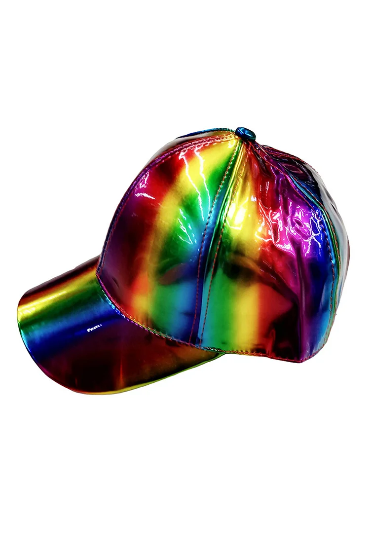 Rainbow Laser Metallic Baseball Cap Hip-Hop Hats