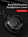 Leather Case Protective Cover Skin Anti-fall Protective Case for  Airpods 4