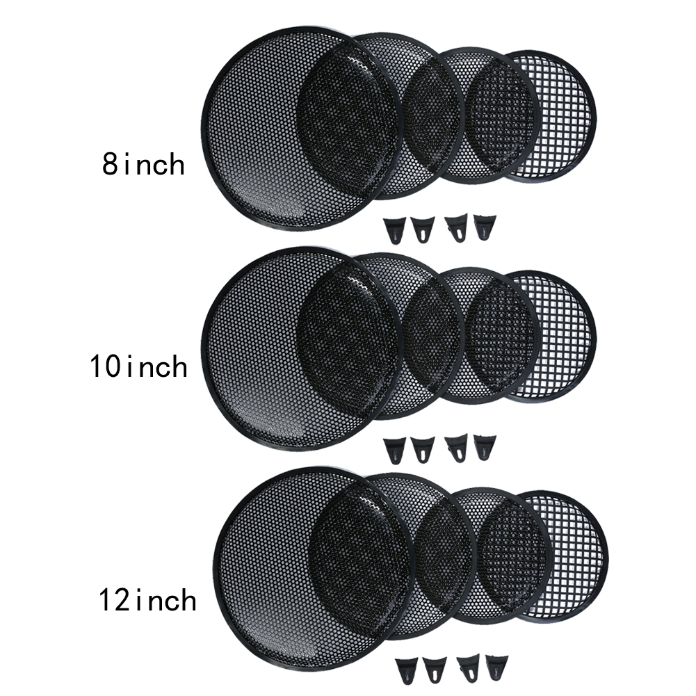 

1Pc 8/10/12 inch Black Metal Mesh Round Car Subwoofer Speaker Cover Part, 12 inches, 501 Original