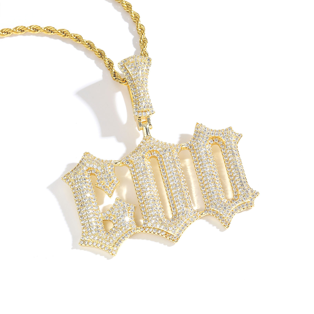 Custom Burr Letter Pendants With Chain