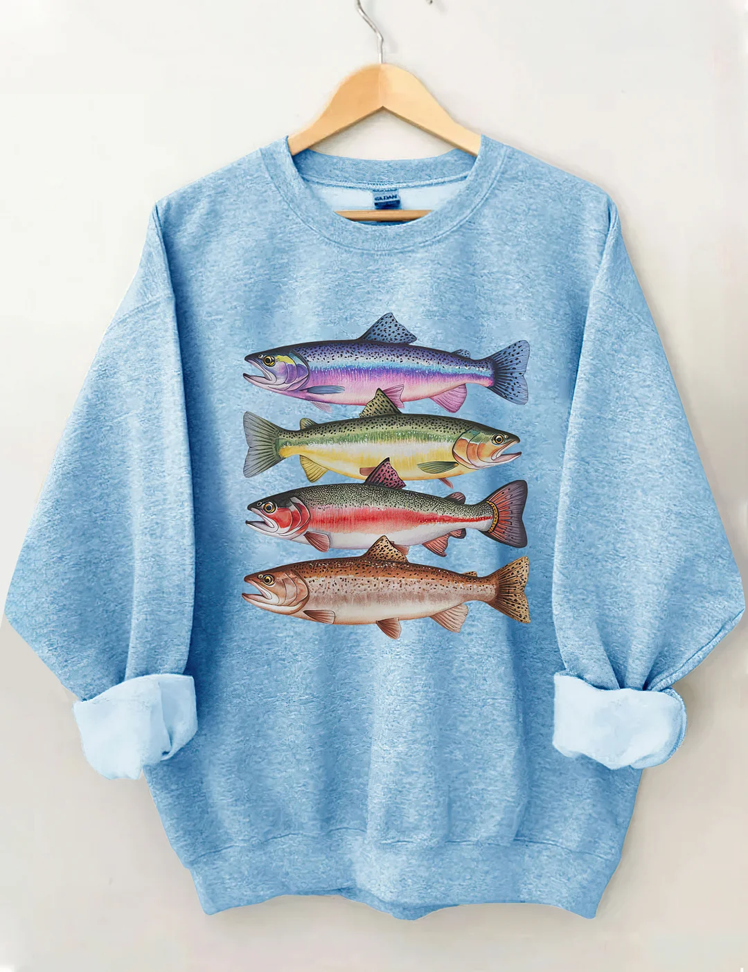 Abstract Colorful Trout In A Row Sweatshirt