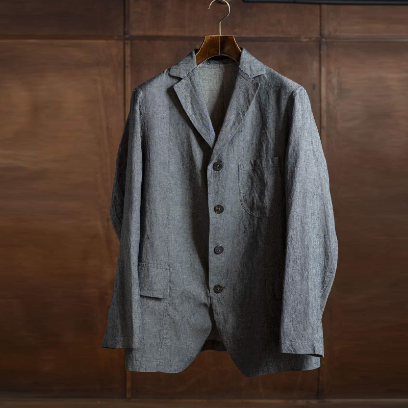 Men's Linen Denim Navy Jacket