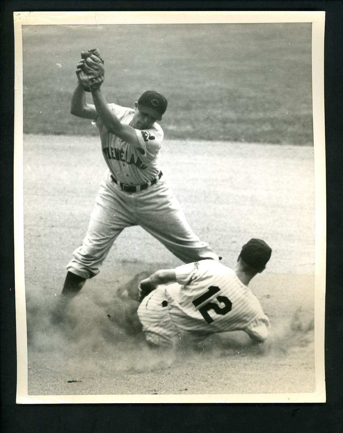 Ray Boone & Gil McDougald 1951 Type 1 Press Photo Poster painting NY Yankees Cleveland Indians