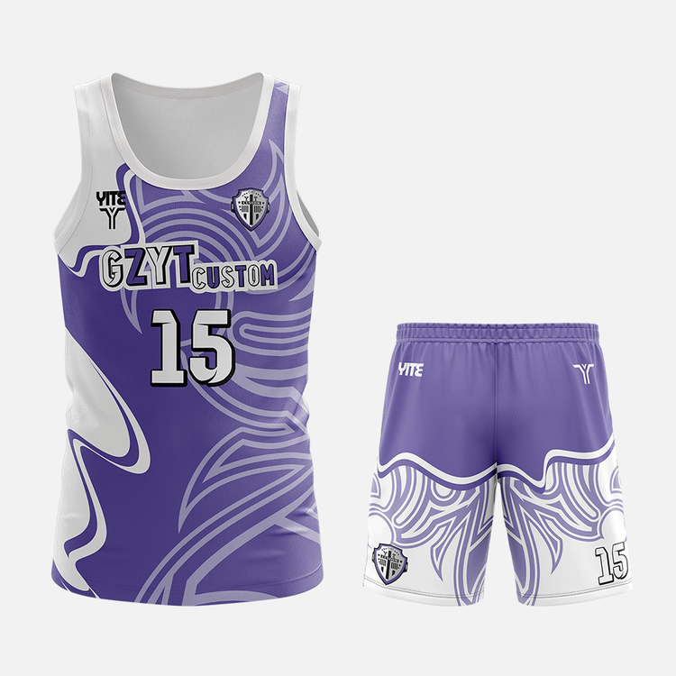 YITE | XSCQ25-014-Purple And White  Touch football Uniforms