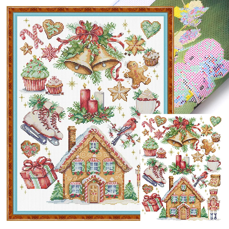 【Joy Sunday Brand】Christmas Gift(36*50CM)14CT Stamped Cross Stitch gbfke