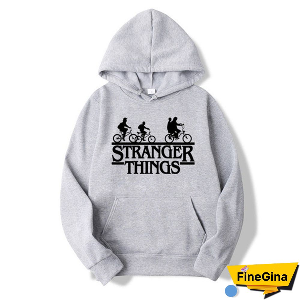 Fashionable Stranger Things Hooded Hoodies Trendy Men Women Oversized Pullover Sweatshirts