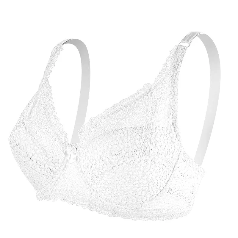 Women Sexy Lace Bra Thin Bralette Sexy Lingerie Padded Underwire Bras Embroidery Thin Brassiere Top Plus Size Underwear C D Cup