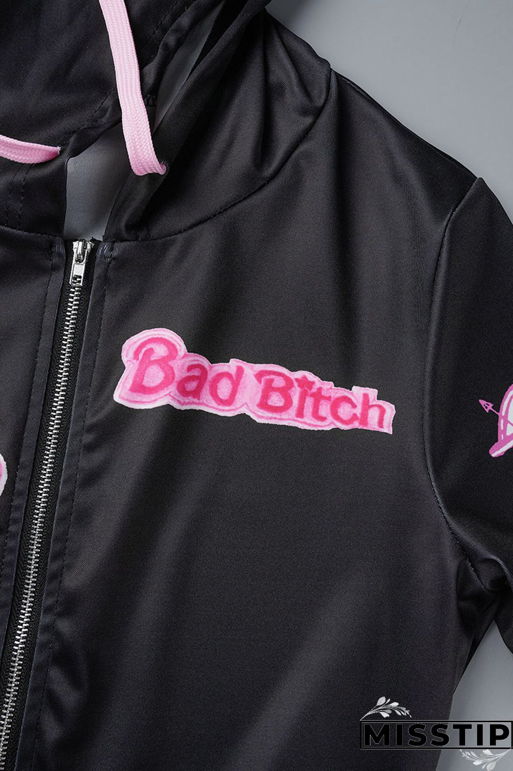 Green Casual Street Print Patchwork Zipper Hooded Collar Short Sleeve Two Pieces