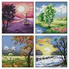(4pcs) Seasons-14CT Stamped Cross Stitch 16*16cm(Bundle Sale)