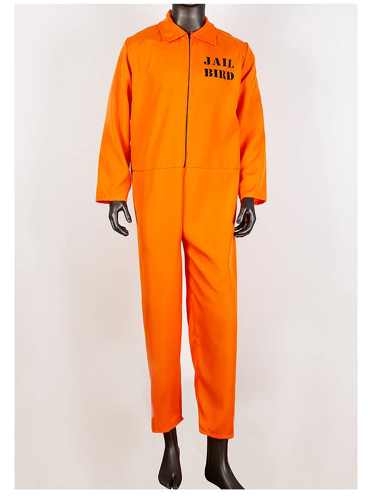Orange Prison Jumpsuit Halloween Costume-elleschic