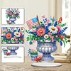 DIY American Flag House Special Shape Diamond Painting Desktop Home Ornament Kit