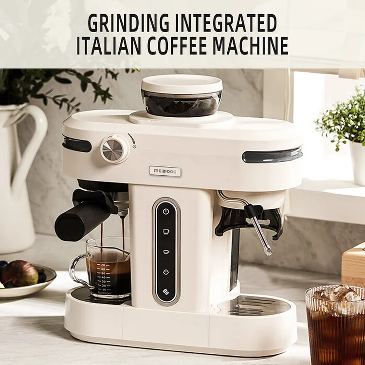 Espresso Coffee Maker Grind Beans Semiautomatic 15bar Grinder