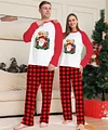 Family Christmas Parent Child Cartoon Plaid Print Long Sleeve Pajamas