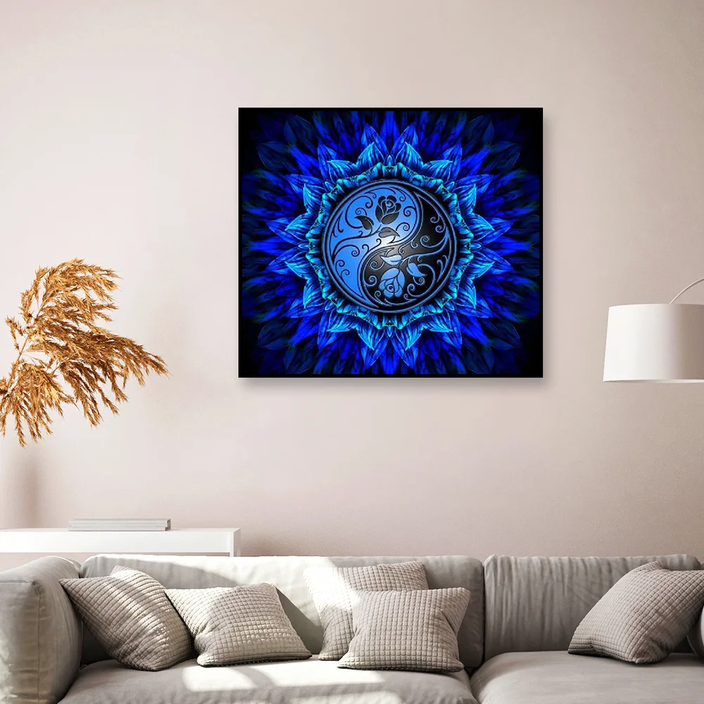 Full Round Diamond Painting 30*30cm - Mandala Flower Tai Chi Diagram