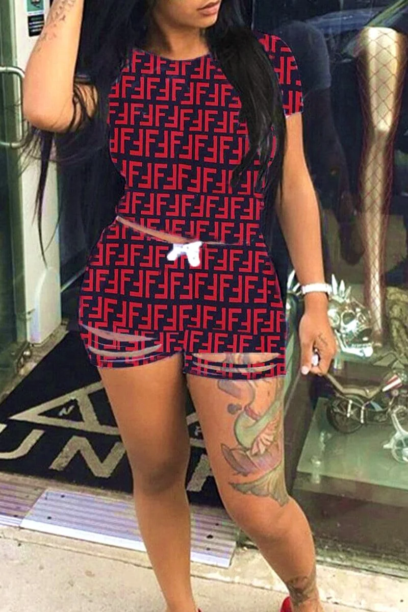 Fashion Letter Printing Two-piece Set