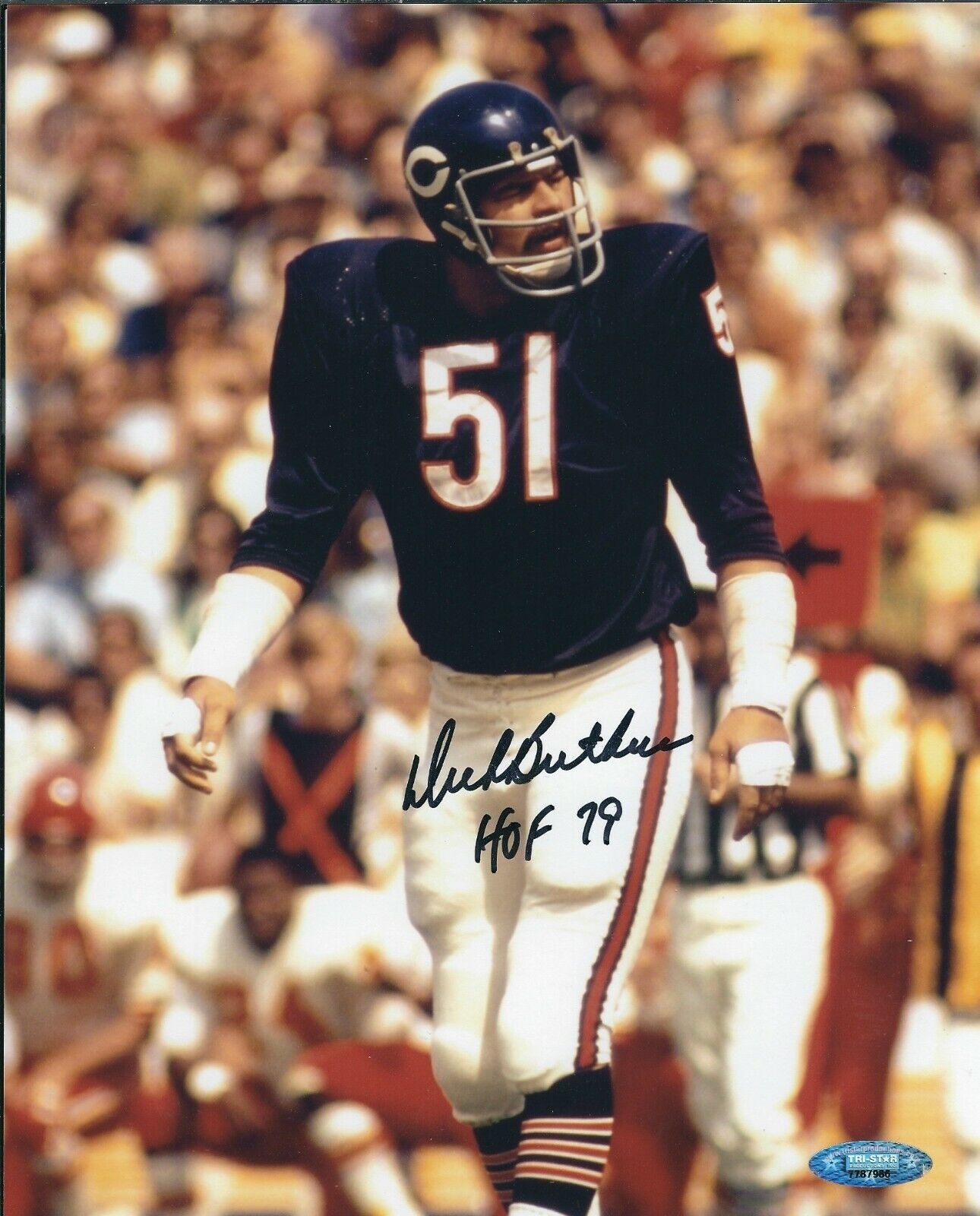 Signed 8x10 DICK BUTKUS HOF Chicago Bears Autographed Photo Poster painting - w/TRI-STAR COA