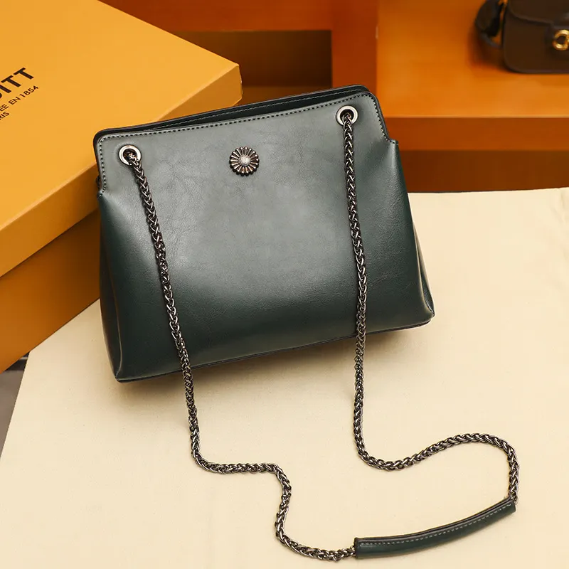 Large Vintage Single Shoulder Chain Crossbody Bag