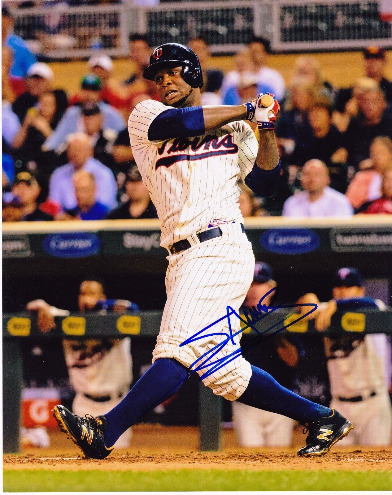 MIGUEL SANO MINNESOTA TWINS ACTION SIGNED 8x10