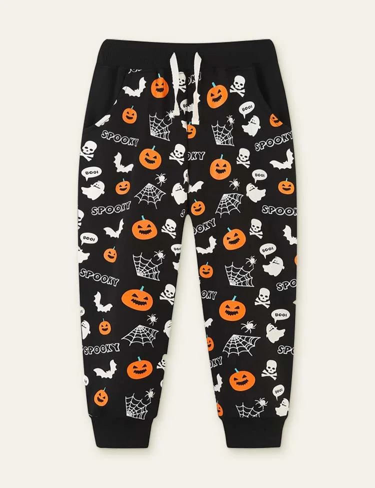Halloween Pumpkin Ghost Printed Sweatpants
