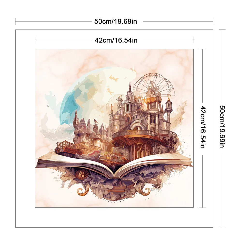 DIY Stamped Cross Stitch 11CT Full Embroidery 50*50cm - Magic Book