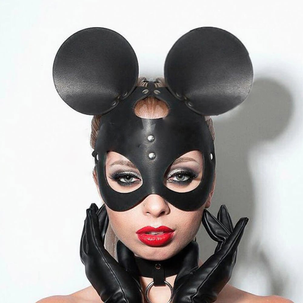 Billionm Fullyoung Halloween Cosplay Woman Face Mask Anime Squid Game PU Leather Cat Masks Festival Rave Adult Masquerade Party Masks