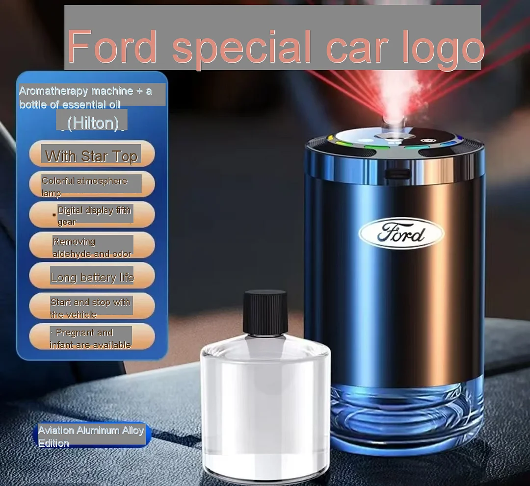 Smart car air freshener, automatic induction atomization, adjustable concentration, USB charging, customized car logo