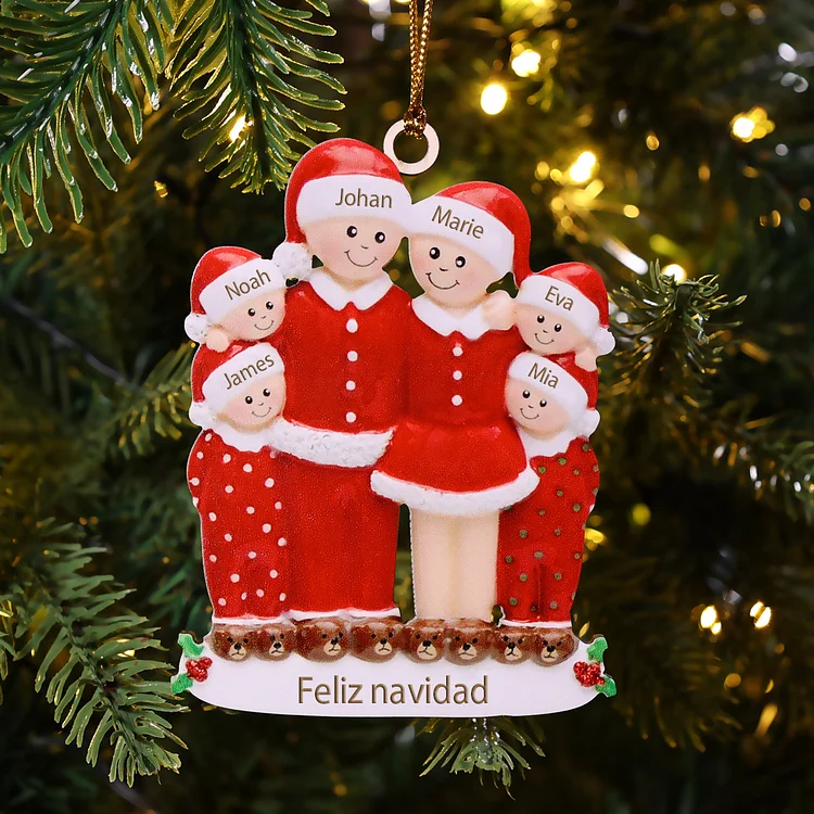 Navidad-Muñecos Ornamentos Navideños 6 Nombres con Texto Personalizados Adorno de Madera