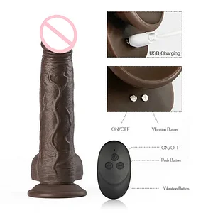 K05 Emulated Black Coffee-Infused Masculine Wireless Telescopic Rotating Vibrator