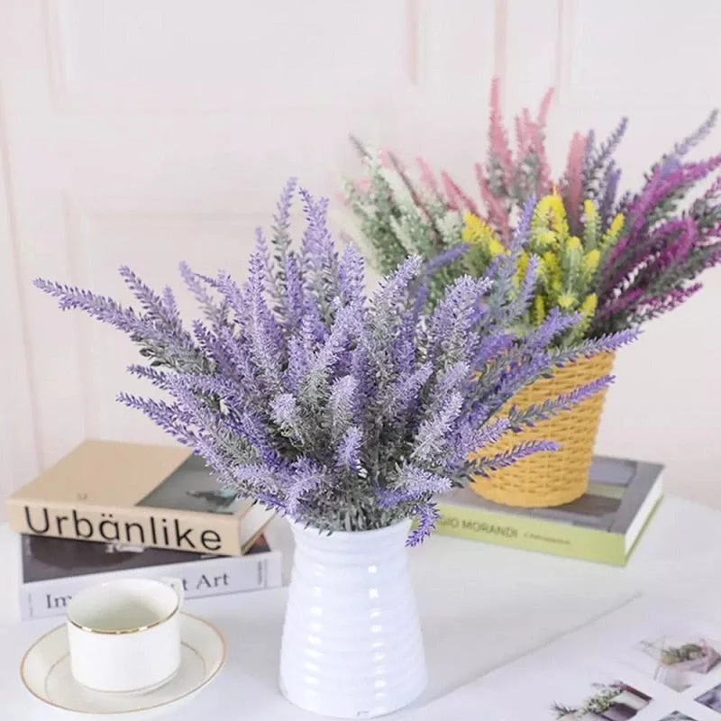 1Bouquet Romantic Provence Lavender Artificial Flowers Wedding Home Garden Decorations Christmas High Quality Fake Plant Flower