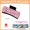 Fleurs roses bricolage, pinces &agrave; griffes en diamant pour adultes d&eacute;butants, pinces &agrave; cheveux western antid&eacute;rapantes pour femmes, accessoires pour bijoux longue et courte