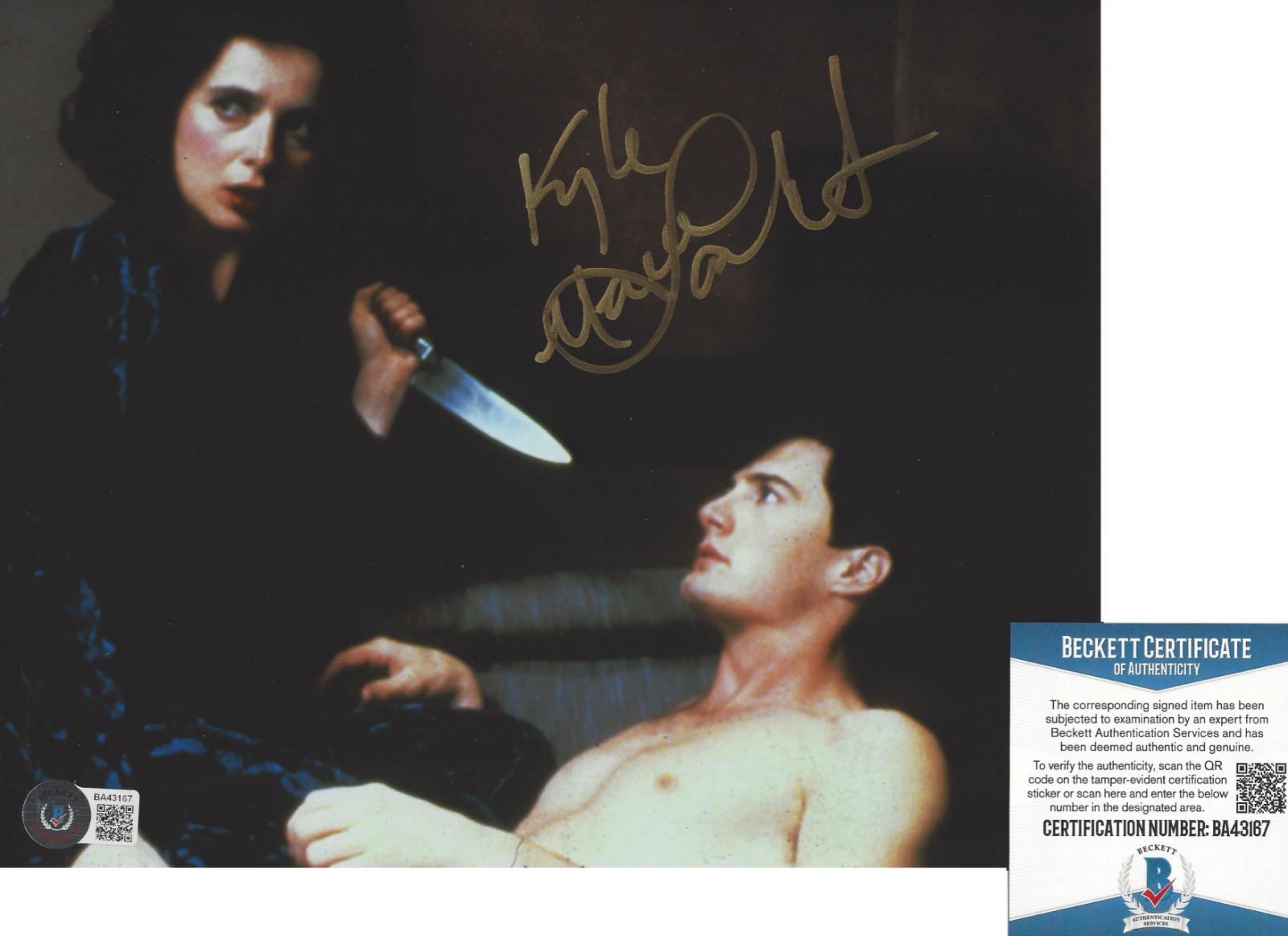 KYLE MACLACHLAN SIGNED 'BLUE VELVET' 8x10 MOVIE Photo Poster painting ACTOR BECKETT COA BAS