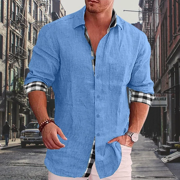 Summer Gentleman Paneled Casual Buttons Pocket Blouse