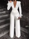Stylish Urban Deep V-Neck Long Sleeve Casual Jumpsuit