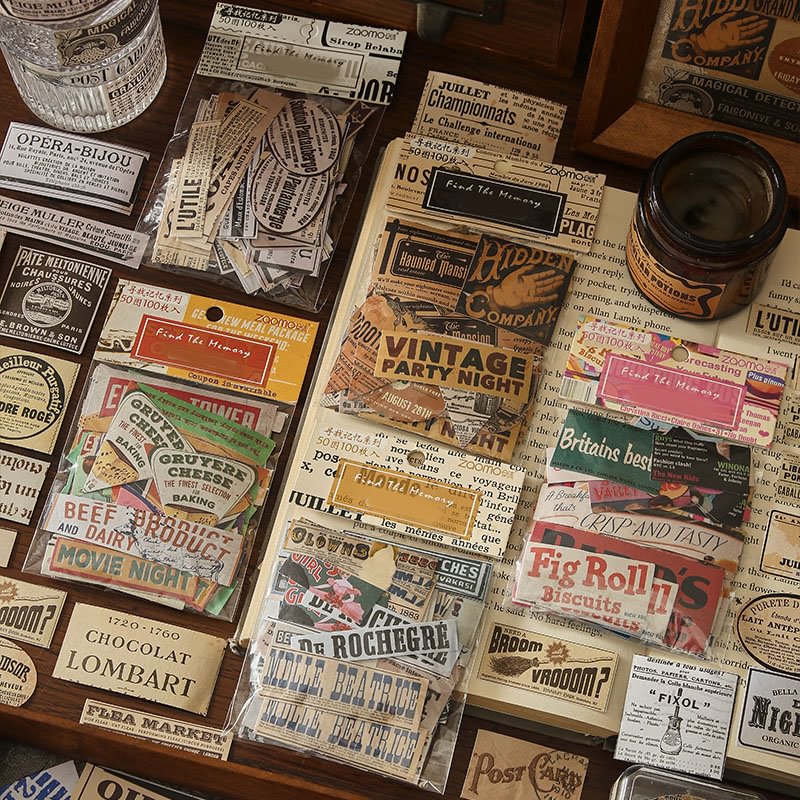 Looking For Memory Series, Retro Ins, Hand Account Materials, Decorative Stickers, 100 Pieces-Himinee.com