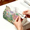 (24cm)Diamond Art Tissue Box DIY PU Napkin Cover for Home(Butterflies and flowers)