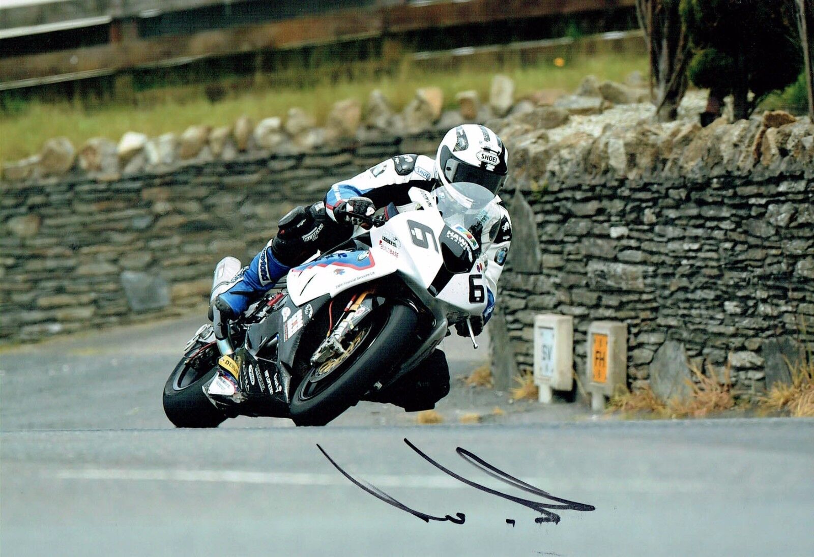 Michael DUNLOP SIGNED Autograph 12x8 Photo Poster painting 7 AFTAL COA IOM TT BMW Rider Legend