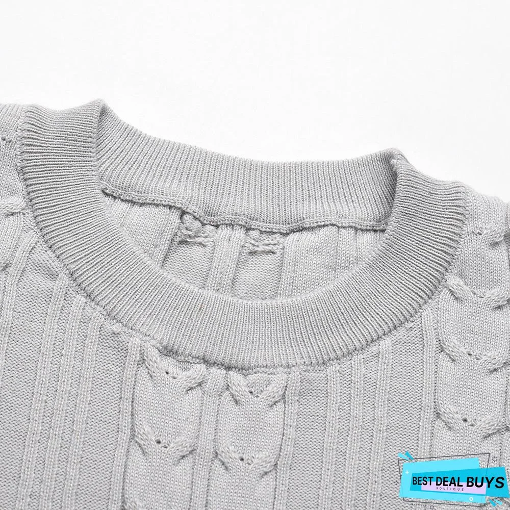 Bubble Long Sleeve Knitted Skirt Medium Long Wool Dress Black Dresses