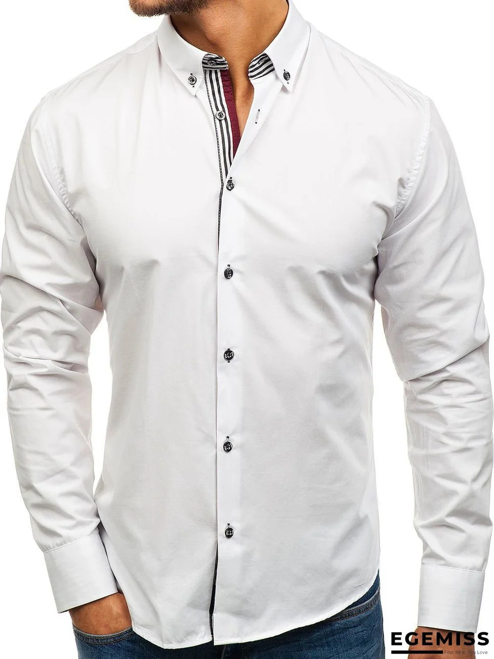 Men's Shirt Men's Long-sleeved Shirt Men's Formal Business Jacket | EGEMISS