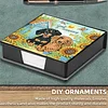 5D Dachshund DIY PU Diamond Painting Notecard Box with 160 Sheets Paper Holder