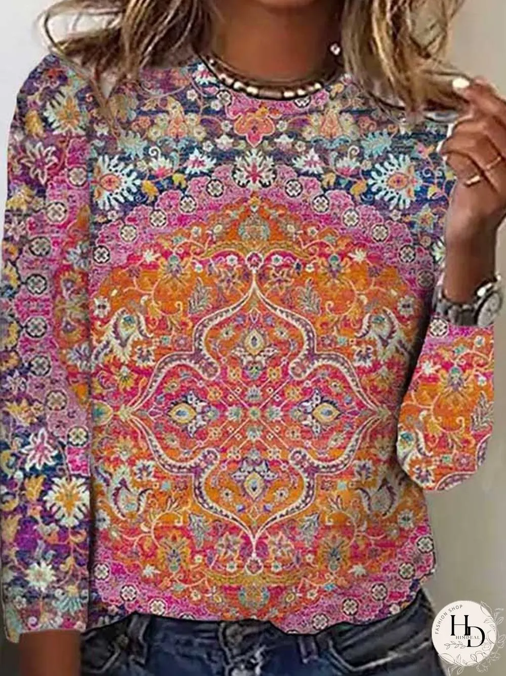 Loose Ethnic Casual T-Shirt