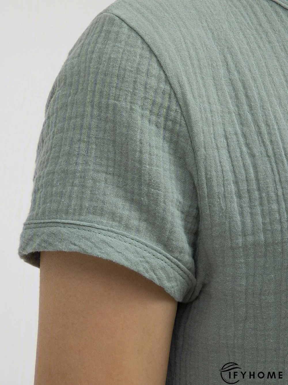 Plain Linen Short Sleeve Casual Blouses | IFYHOME
