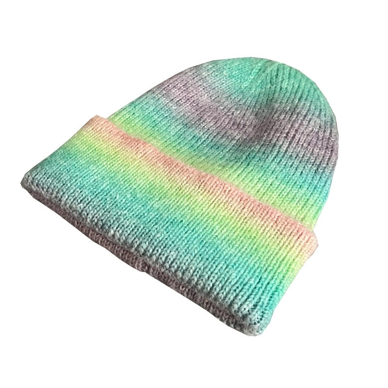 Women’s Vintage Style Stripe Eaveless Wool Cap