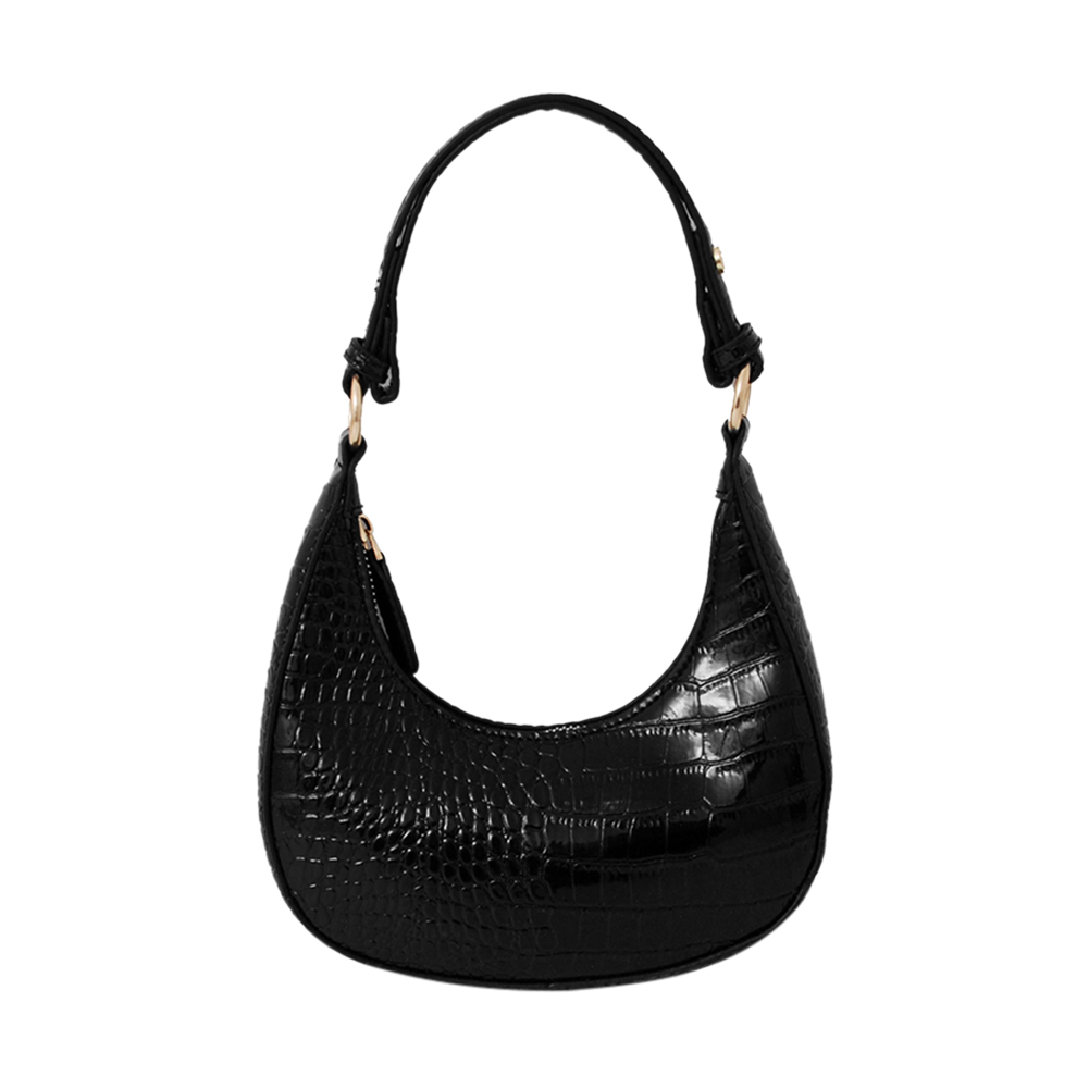 

Retro Snake Pattern Underarm Hobo PU Leather Crossbody Purse Handbag, Black, 501 Original