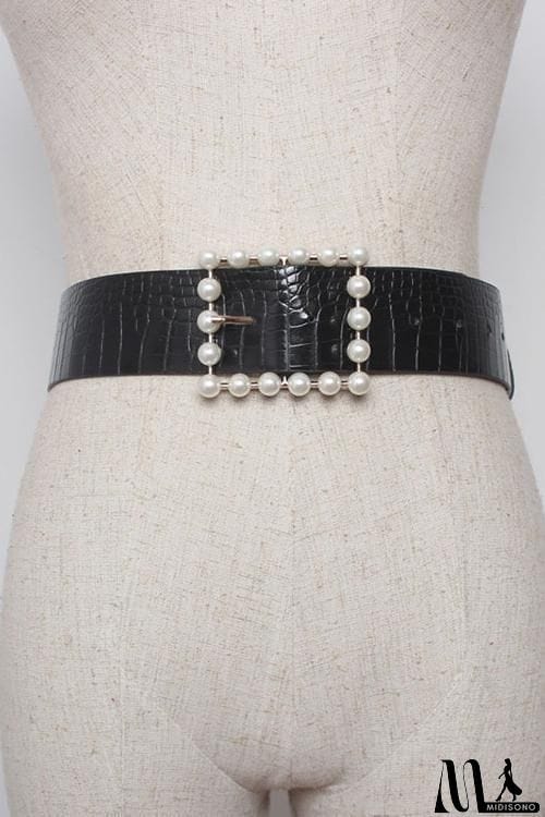 MidiSono - Pearl Wide Leather Belt