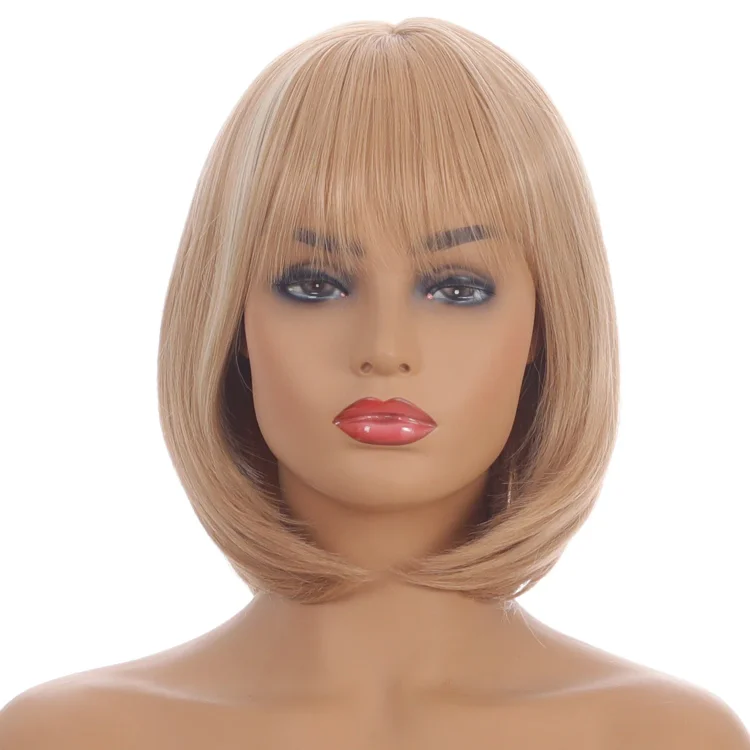 Hot Selling New Women's Wig Short Hair Bobo Head Synthetic Fiber High Temperature Silk Head Cover