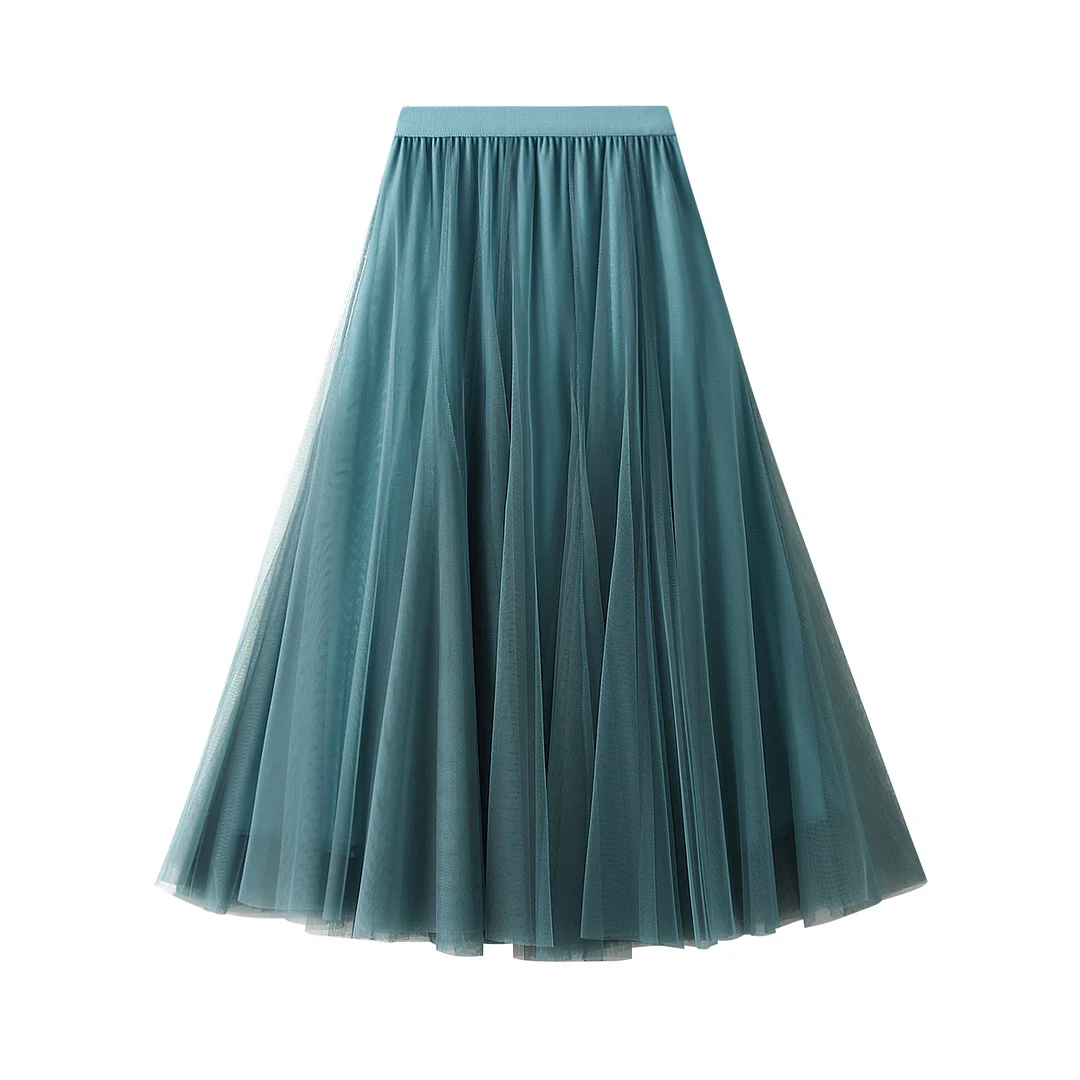 Nigikala Nigikala Long Yarn Skirt Half Dress Girl Autumn And Winter High Waist Long Net Yarn Skirt 100 Folding Skirt A Skirt Fairy Dress 8859