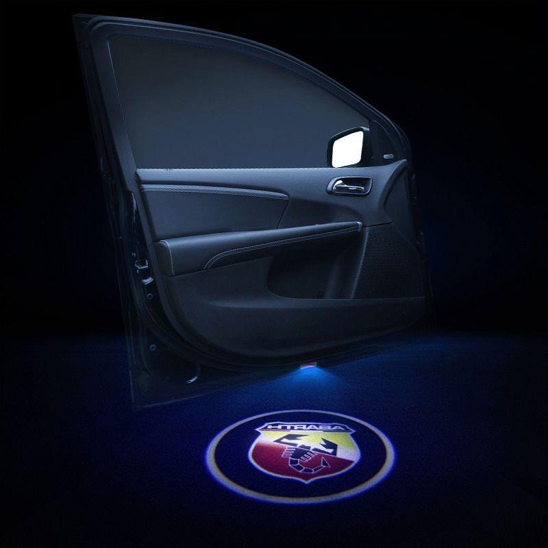 2pcs LED Car Door Courtesy Projector Laser Ghost Shadow Light For Abarth Logo voiturehub dxncar