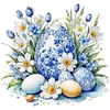 Blue And White Porcelain-Egg Flower-11CT Stamped Cross Stitch 40*40cm/15.75*15.75in