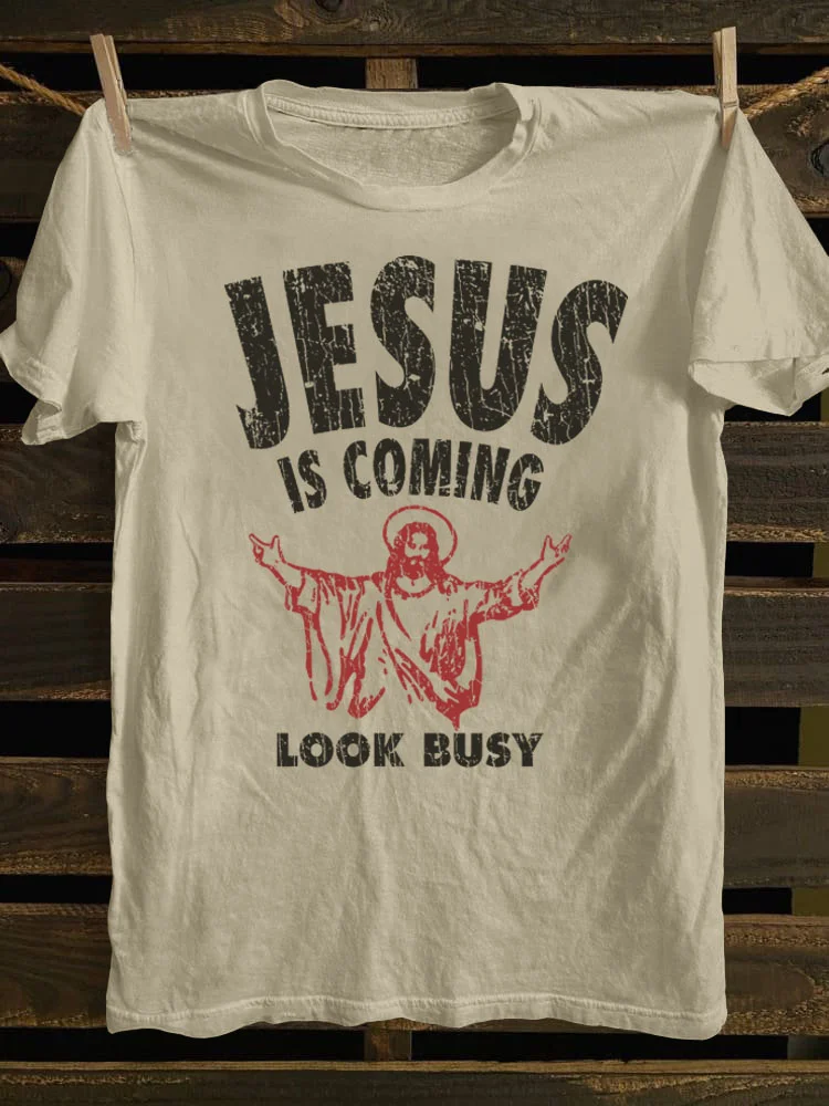 Jesus Is Coming Look Busy 1992 T-shirt